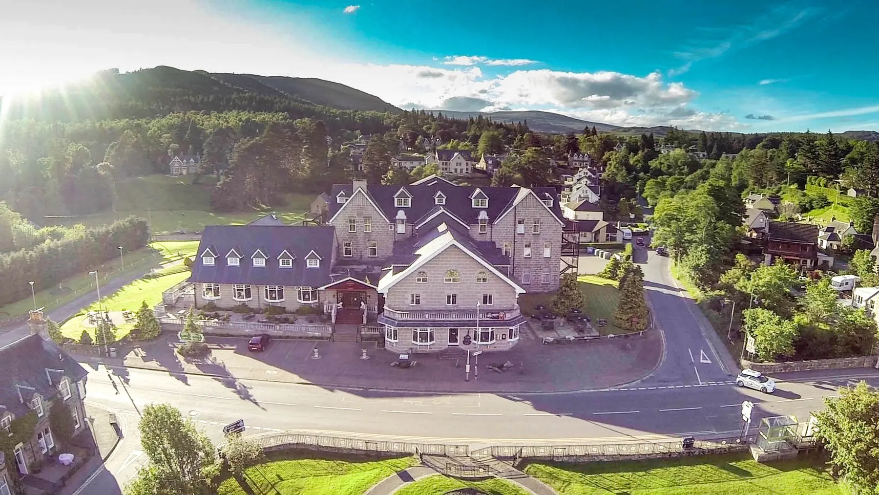 The Duke of Gordon Hotel in the Highland landscape