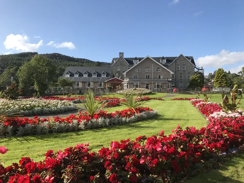The hotel and gardens in Kingussie